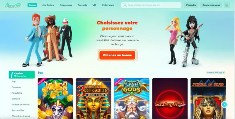 Néon54 Casino bonus