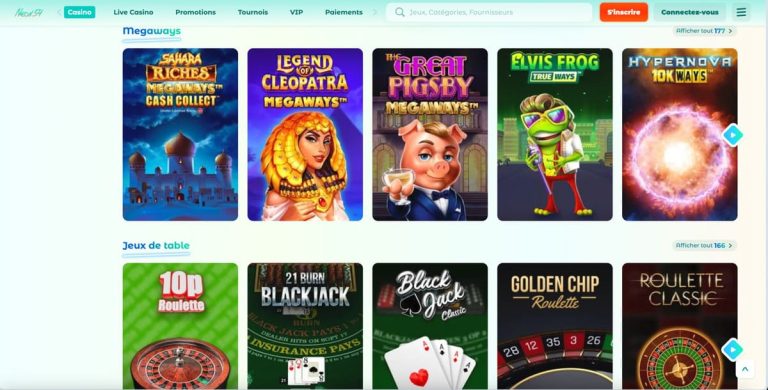 Néon54 Casino jeux
