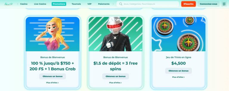 Néon54 Casino promotions